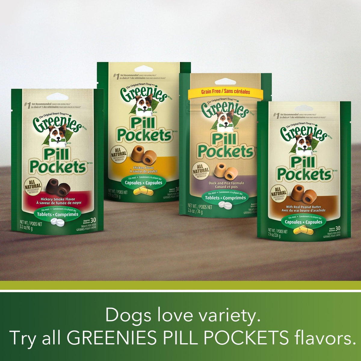 Pill Pockets Soft Dog Treats, Peanut Butter, Tablet, 3.2 Oz. (Pack of 6)