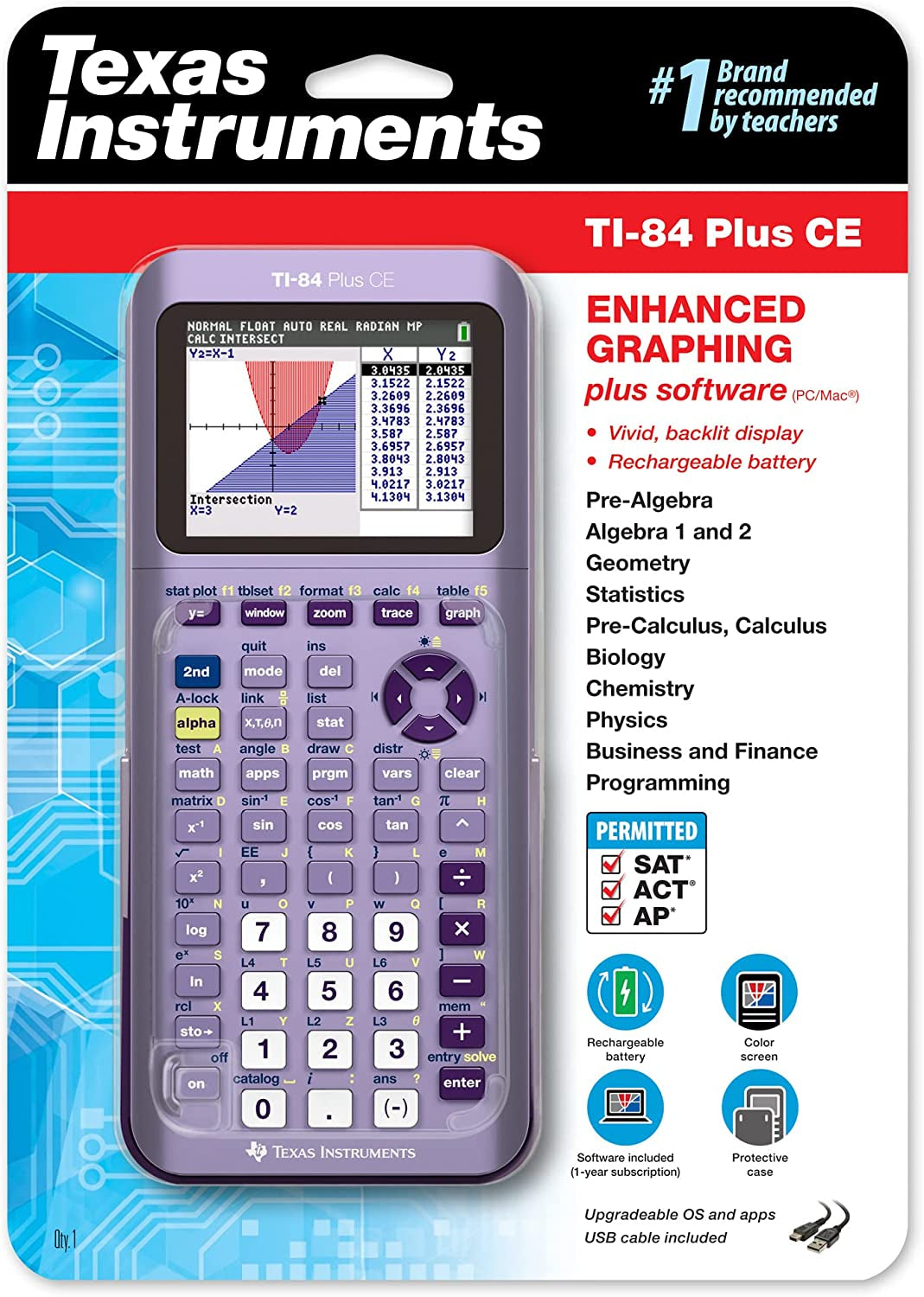 TI-84 plus CE Color Graphing Calculator, Infinitely Iris