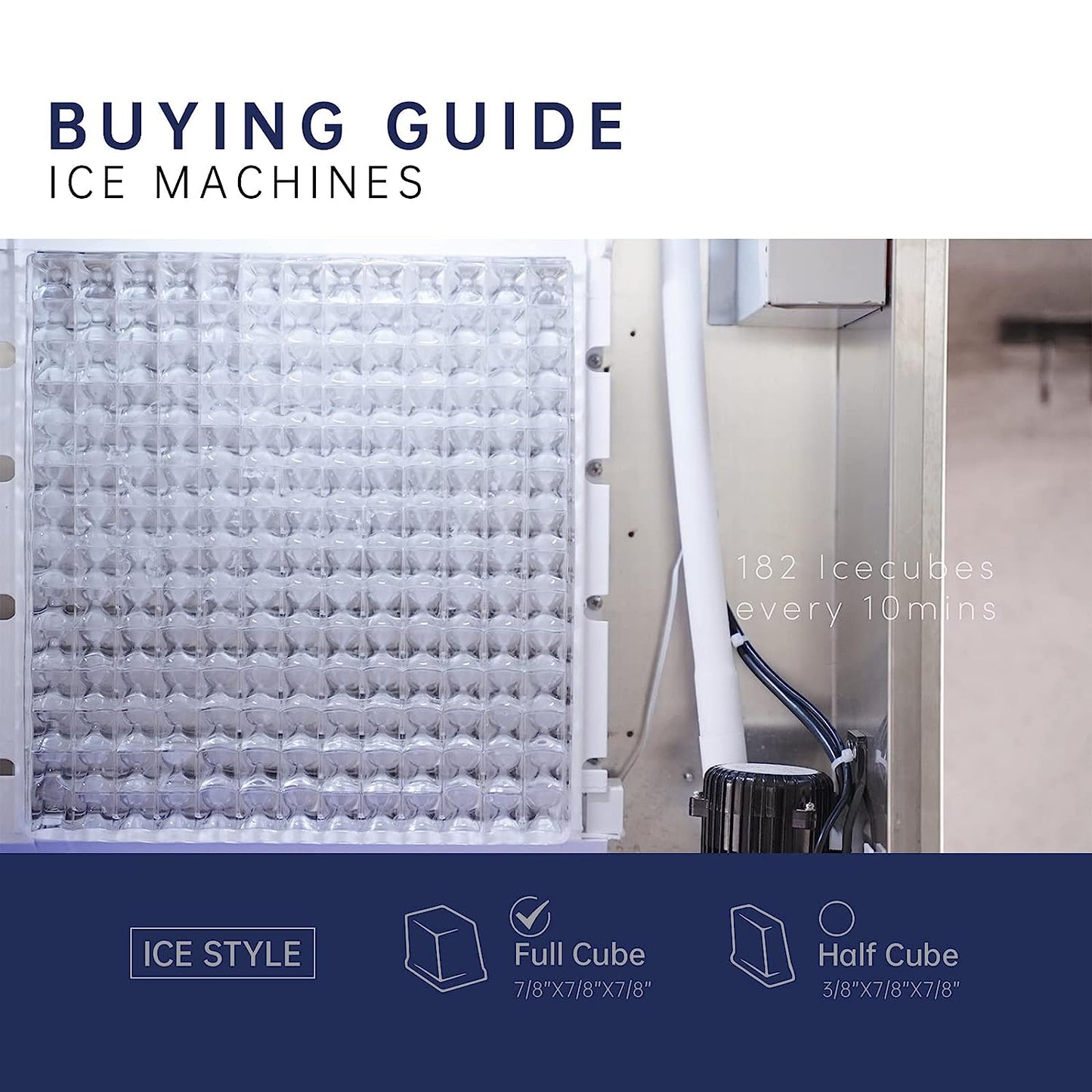 22" Commercial Ice Maker Machine 550LBS/24H with 350LBS Large Storage Bin, 990W SECOP Compressor, Air Cooled, Automatic Cleaning, Ice Machine Perfect for Restaurants, Bars, Cafes, Bussiness (Full Ice)