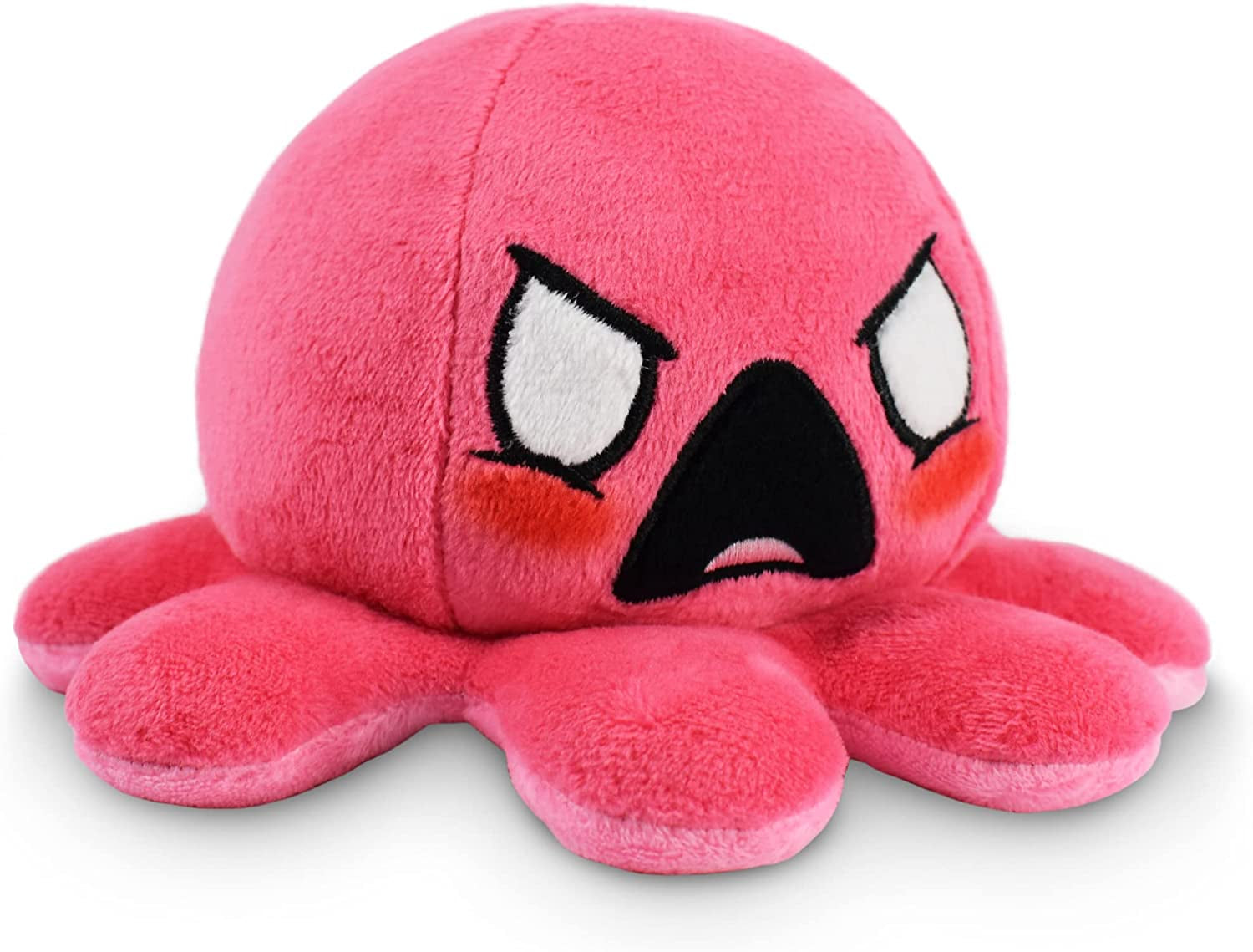 - the Original Reversible Octopus Plushie - Angry Light Pink + Furious Pink - Cute Sensory Fidget Stuffed Animals That Show Your Mood