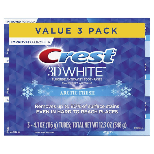 3D White Whitening Arctic Fresh Toothpaste, 4.1 Ounce (Pack of 3)