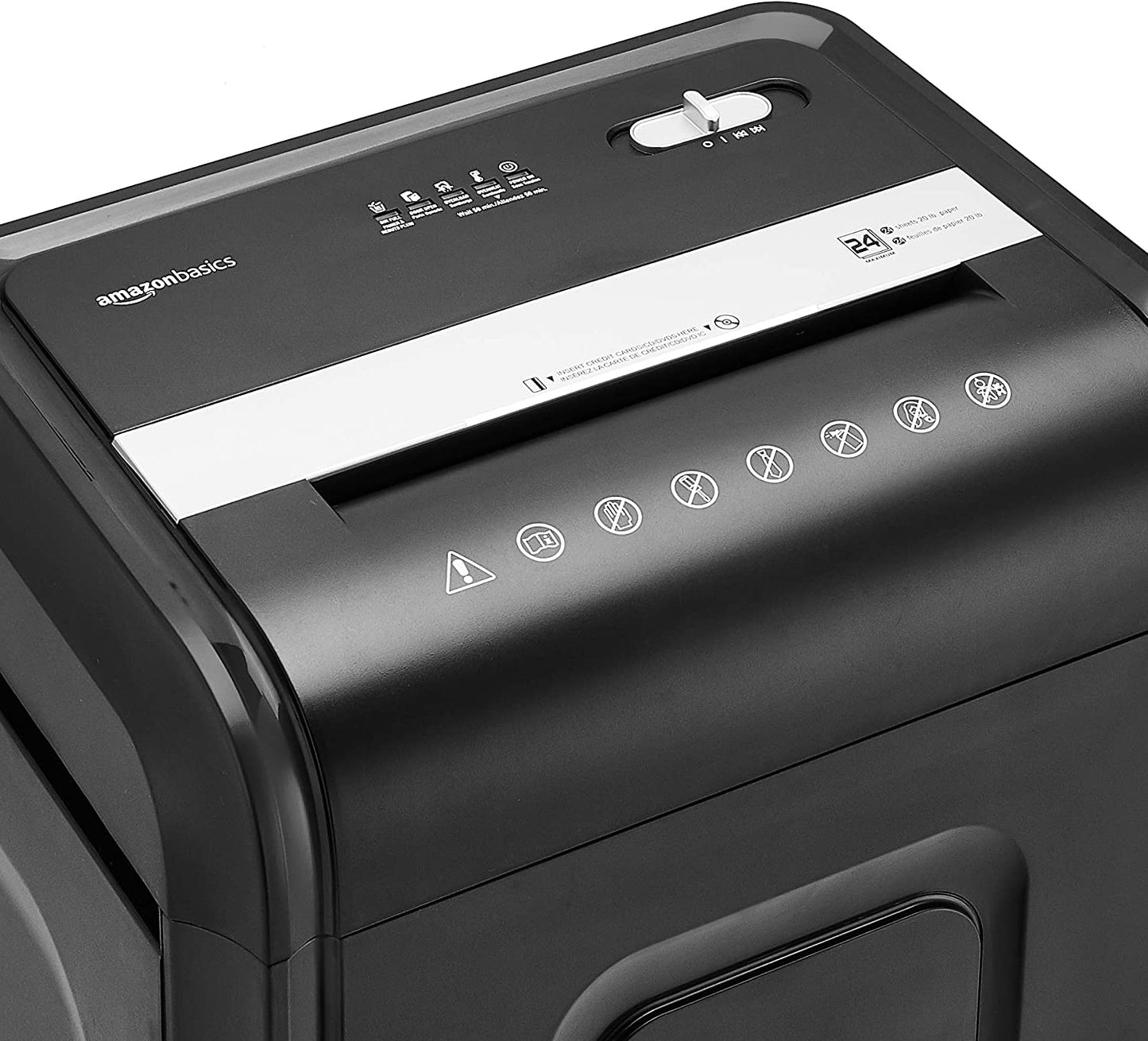 24 Sheet Cross Cut Paper, CD and Credit Card Home Office Shredder with Pullout Basket, Black