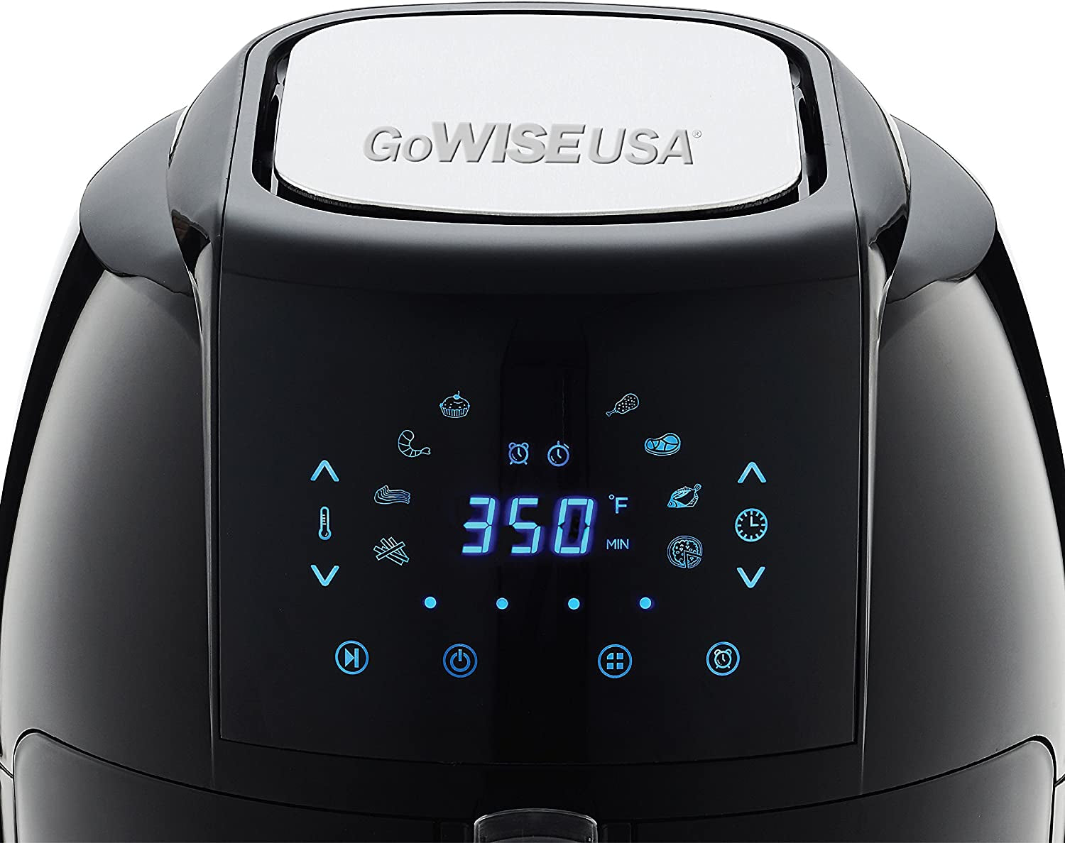 1700-Watt 5.8-QT 8-In-1 Digital Air Fryer with Recipe Book, Black