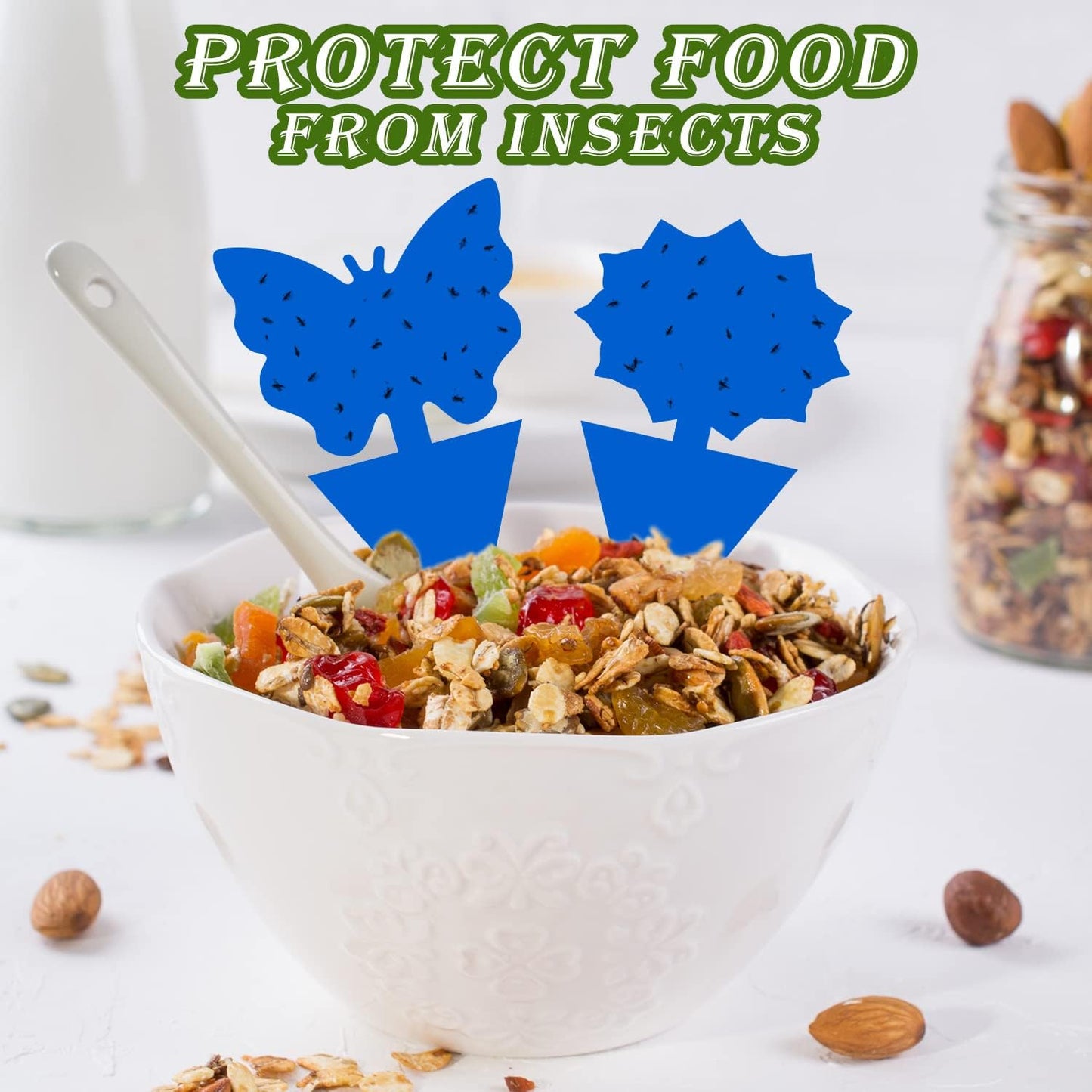 120PCS Fruit Fly Traps Sticky Traps Fungus Gnat Traps Insect Bug Traps for Indoor Outdoor Kitchen Plants Whitefly Mosquitos Fungus Gnats Flying Insects