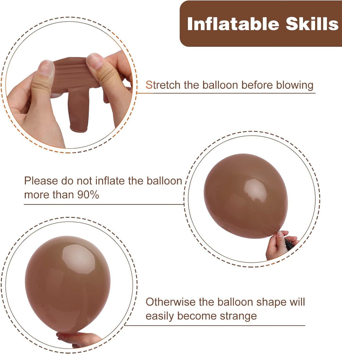 129Pcs Brown Balloons Different Sizes 18 12 10 5 Inches for Garland Arch, Premium Brown Latex Balloons for Birthday Party Graduation Wedding Anniversary Baby Shower Party Decoration