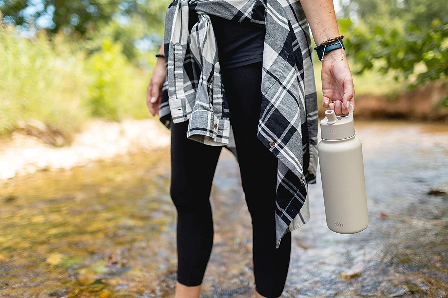 Water Bottle with Straw and Chug Lid Vacuum Insulated Stainless Steel Metal Thermos Bottles | Reusable Leak Proof Bpa-Free Flask for Sports Gym Summit Collection 32Oz, Midnight Black