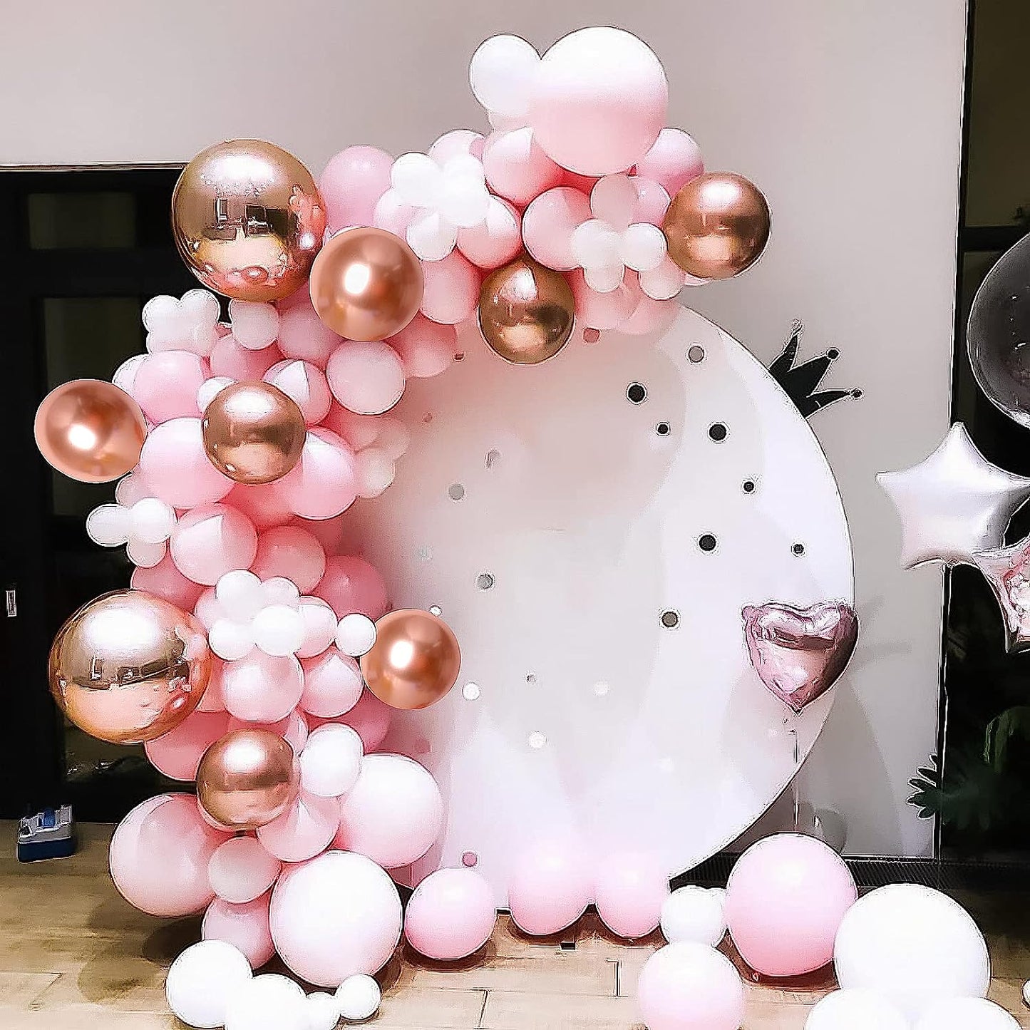 129Pcs Rose Gold Balloons Latex Balloons Different Sizes 18 12 10 5 Inches Party Balloon Kit for Birthday Party Graduation Baby Shower Wedding Holiday Balloon Decoration