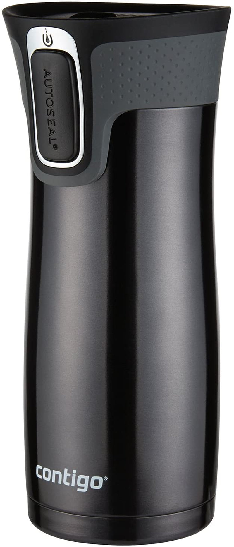 West Loop Stainless Steel Vacuum-Insulated Travel Mug with Spill-Proof Lid, Keeps Drinks Hot up to 5 Hours and Cold up to 12 Hours, 16Oz Black
