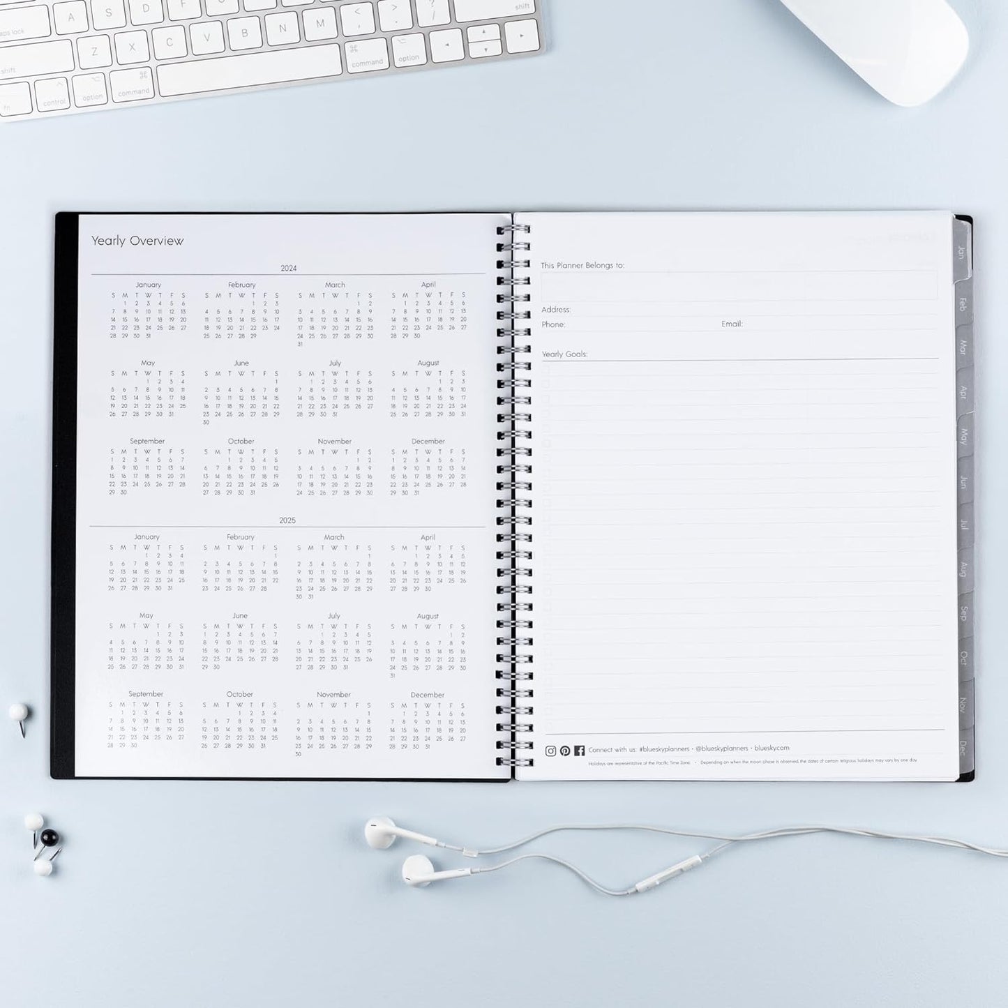 2024 Weekly and Monthly Planner, January - December, 8.5" X 11", Flexible Cover, Wirebound, Enterprise (144725)
