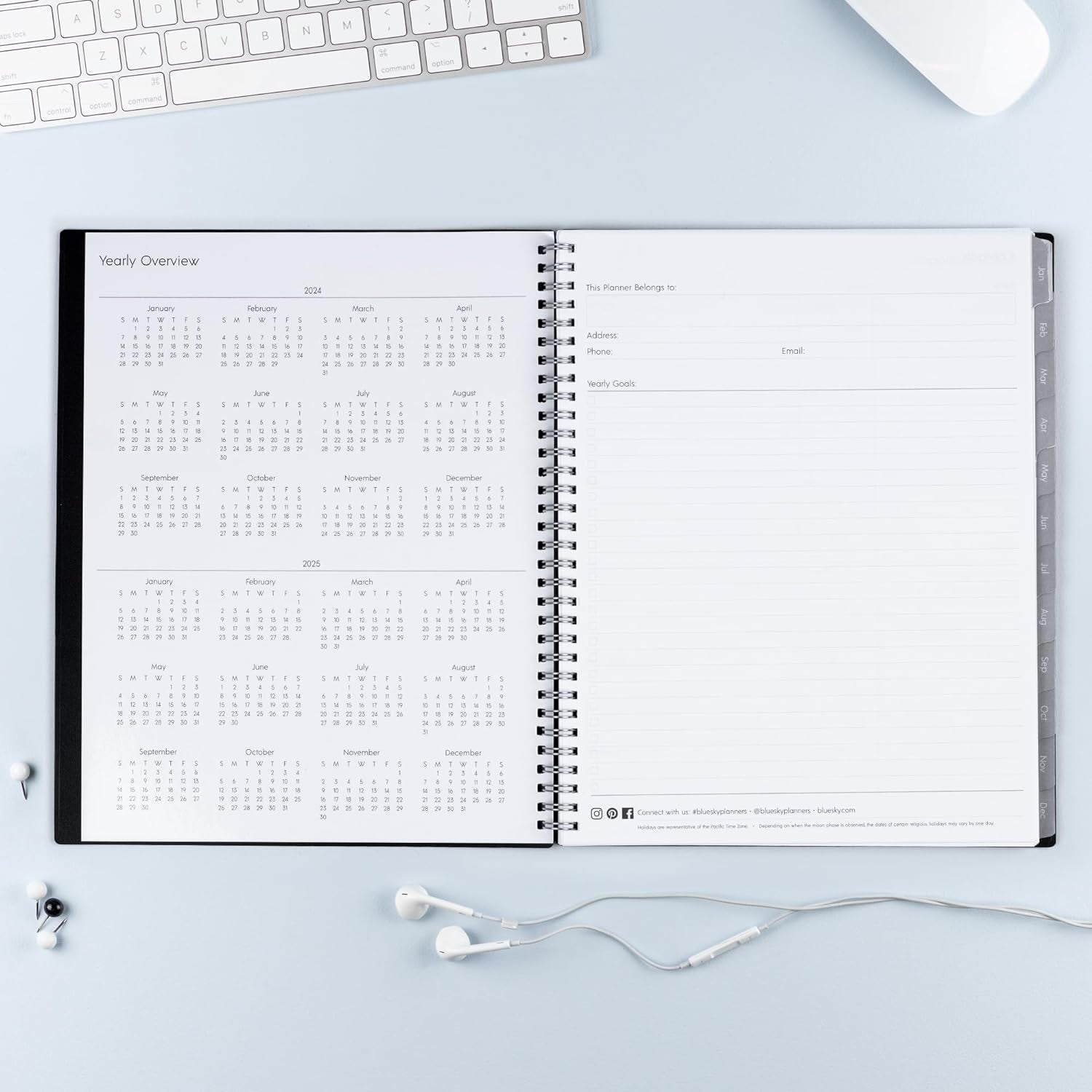 2024 Weekly and Monthly Planner, January - December, 8.5" X 11", Flexible Cover, Wirebound, Enterprise (144725)