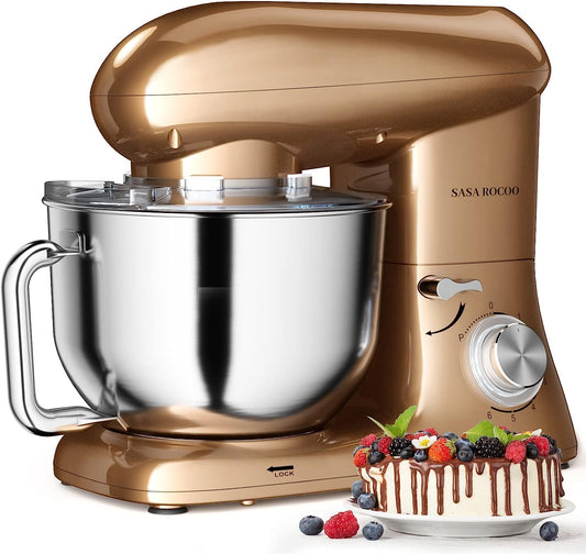 Stand Mixer, 7.5QT 660W 6+P Speed Tilt-Head Food Mixer, Kitchen Electric Mixer with Stainless Steel Bowl,Whisk,Dough Hook and Beater (GD)