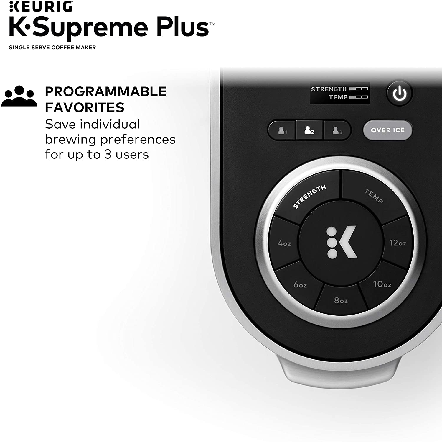 ® K-Supreme plus Single Serve K-Cup Pod Coffee Maker, Multistream Technology, Stainless Steel