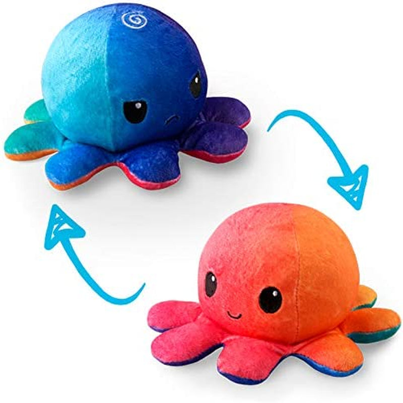- the Original Reversible Octopus Plushie - Sunset + Mermaid - Cute Sensory Fidget Stuffed Animals That Show Your Mood