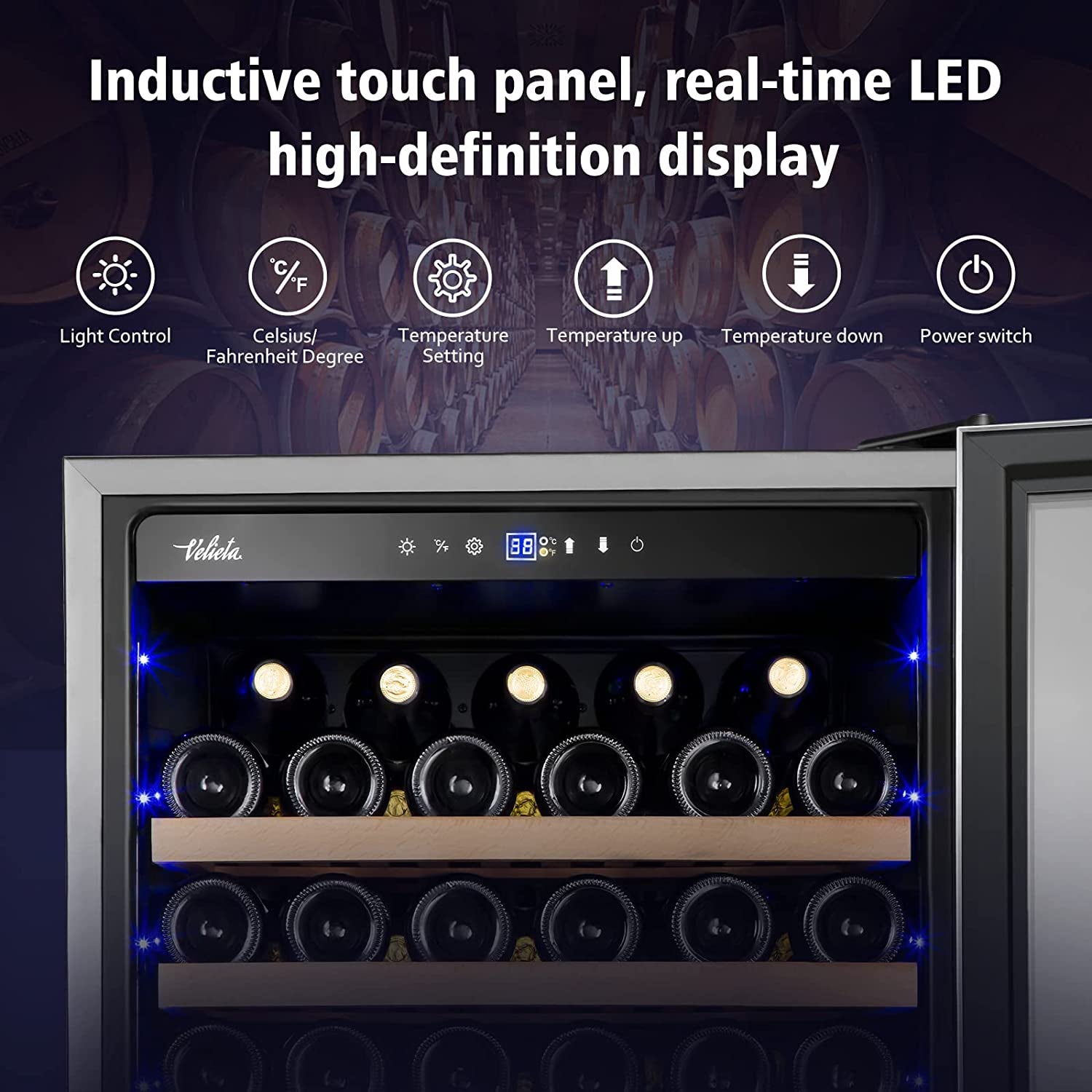 Wine Cooler Refrigerator,  179 Bottles Professional Wine Cellars with Powerful Compressor,Quiet Operation and Elegant Design for the Wine Enthusiast, Silver, 23.5Inches×27.2Inchesx62.9Inches