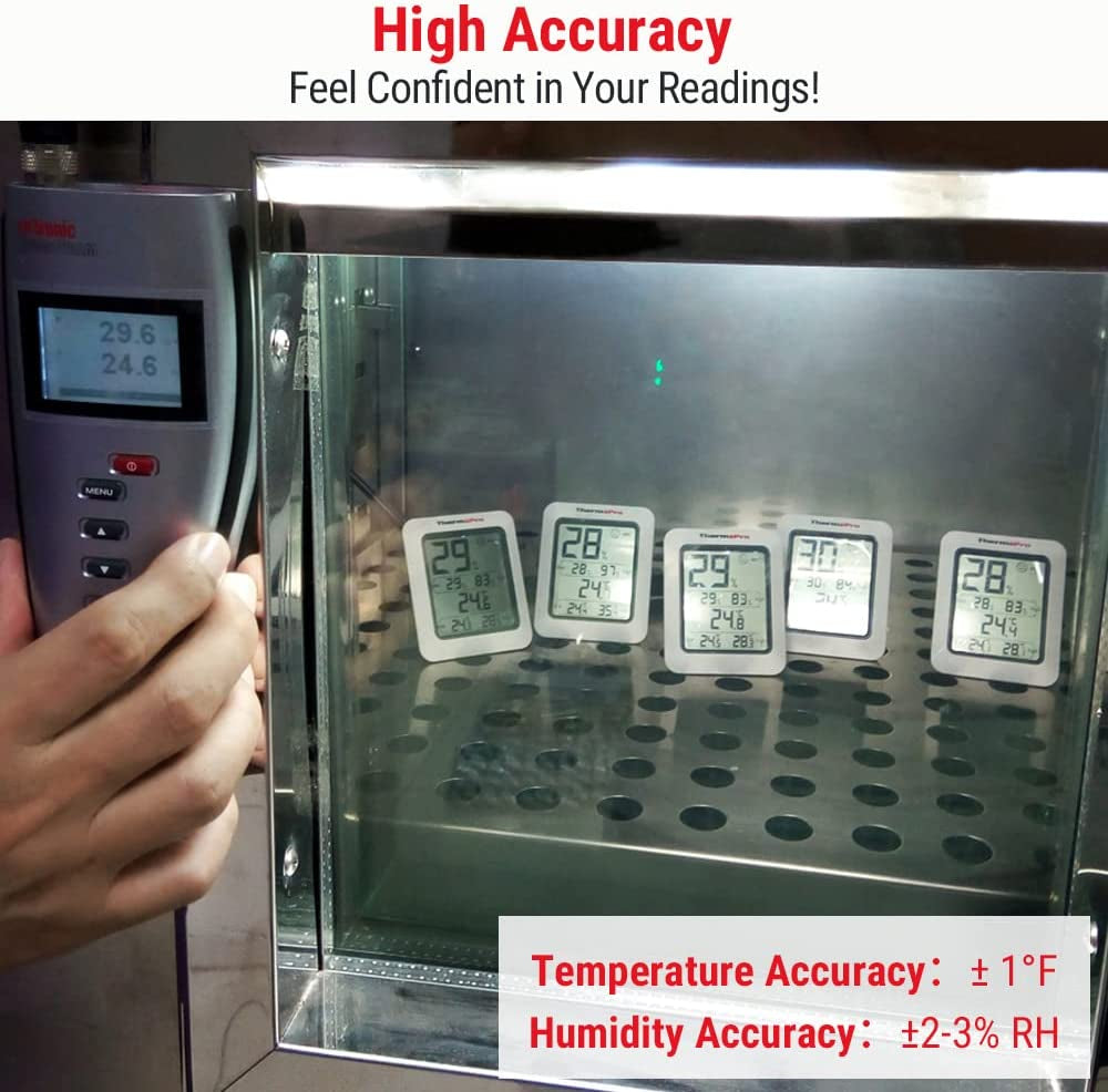 TP50 2 Pieces Digital Hygrometer Indoor Thermometer Room Thermometer and Humidity Gauge with Temperature Humidity Monitor