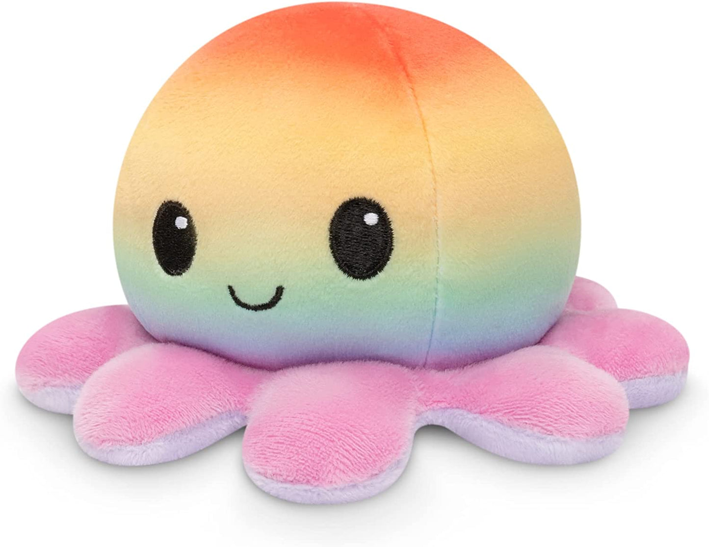 - the Original Reversible Octopus Plushie - Rainbow + Light Purple - Cute Sensory Fidget Stuffed Animals That Show Your Mood 4X4X3