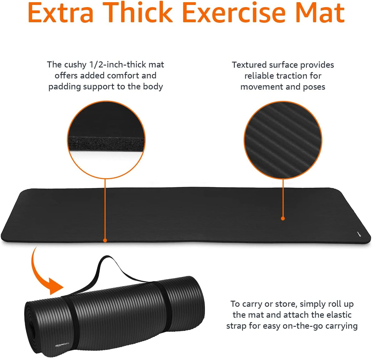 1/2-Inch Extra Thick Exercise Yoga Mat