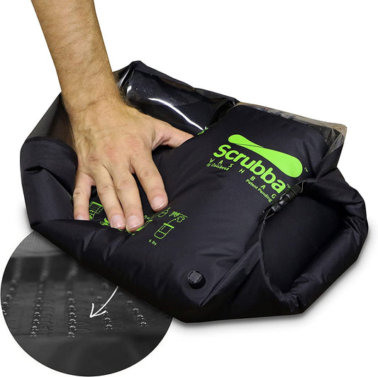 Portable Wash Bag - Foldable Hand Washing Machine for Hotel and Travel - Light and Small Eco-Friendly Camping Laundry Bag for Washing Clothes Anywhere, 6.3 Inch X 2.4 Inch X 2.4 Inch