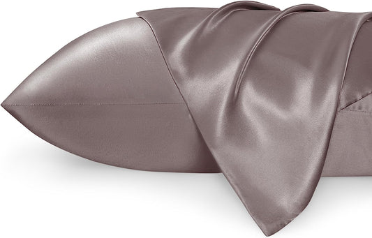 Satin Pillowcase Standard Set of 2 - Dusty Rose Silky Pillow Cases for Hair and Skin 20X26 Inches, Pillow Covers with Envelope Closure, Similar to Silk Pillow Cases, Gifts for Women Men