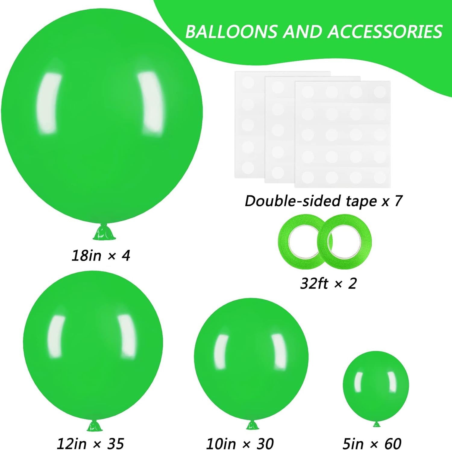 129Pcs Green Balloons Different Sizes 18 12 10 5 Inch Green Latex Balloon Garland Arch for Masquerade Party Decorations Birthday Baby Shower Wedding Party Supplies