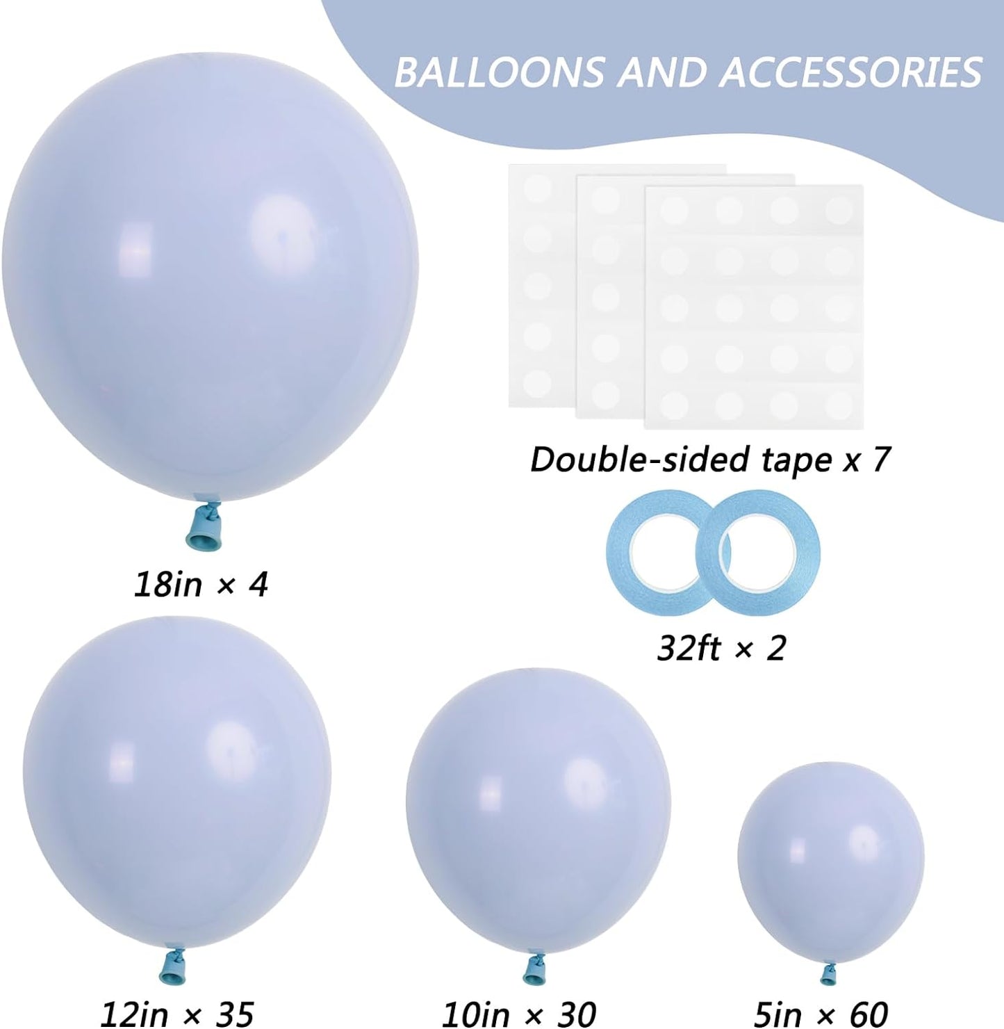 129Pcs Retro Blue Balloons Different Sizes 18 12 10 5 Inch Latex Dusty Blue Balloon Garland Arch for Party Decoration Gender Reveal Graduation Birthday Wedding Anniversary Baby Shower Party Supplies