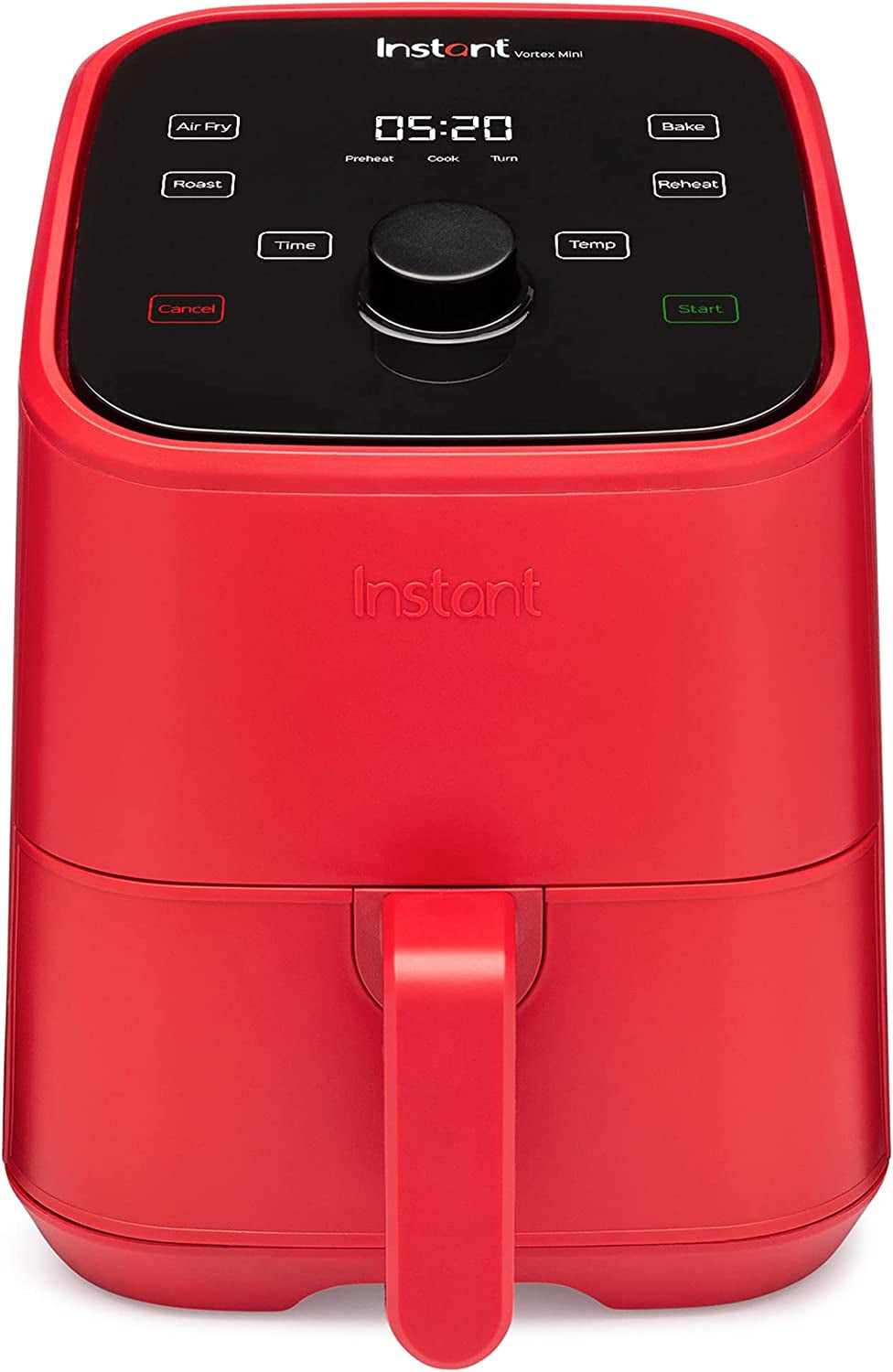 Vortex 4-In-1, 2-Quart Mini Air Fryer Oven Combo with Customizable Smart Cooking Programs, Nonstick and Dishwasher-Safe Basket, Includes Free App with over 1900 Recipes, Red