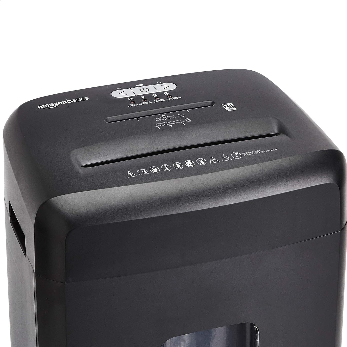 18 Sheet Cross Cut Paper, CD, and Credit Card Shredder, Black