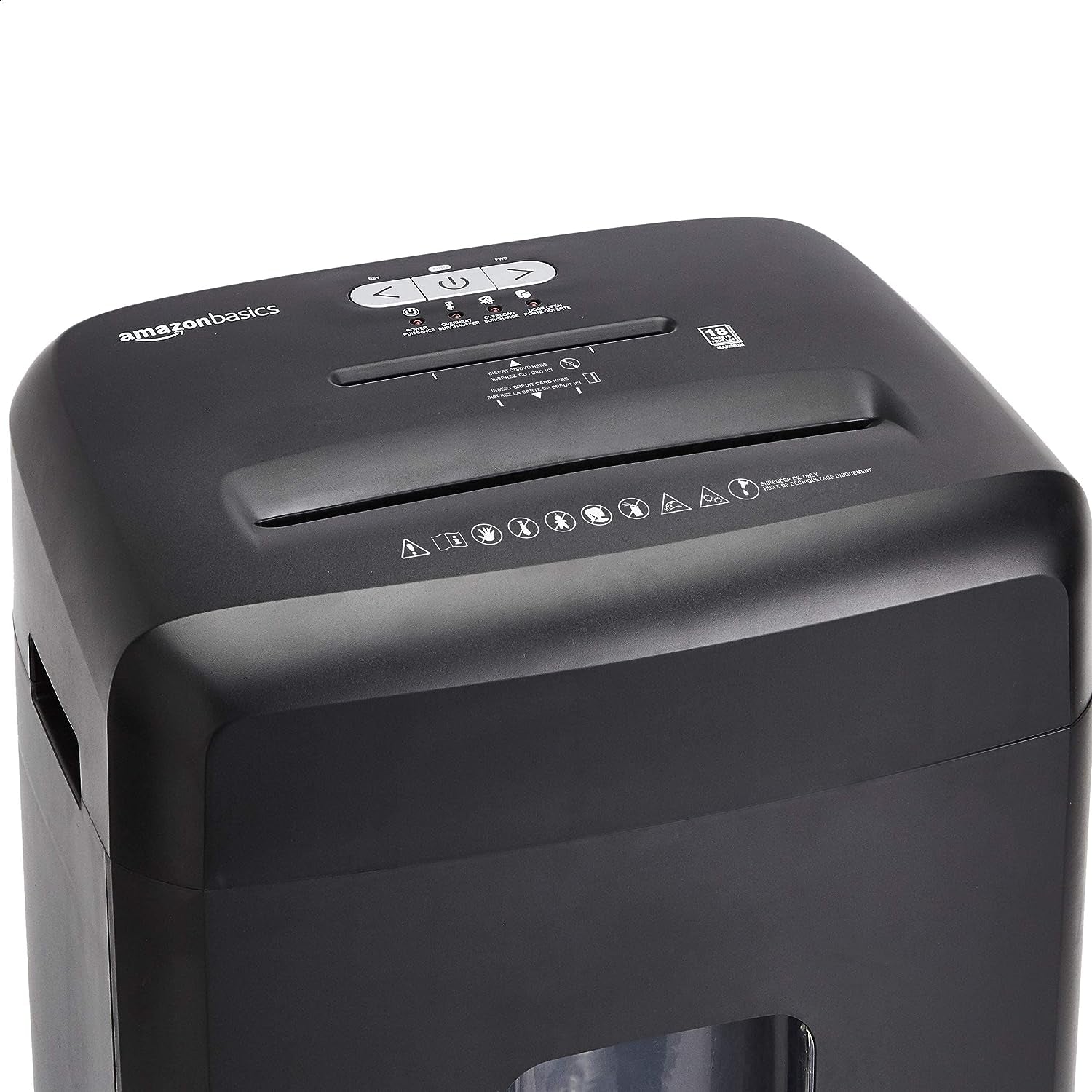 18 Sheet Cross Cut Paper, CD, and Credit Card Shredder, Black