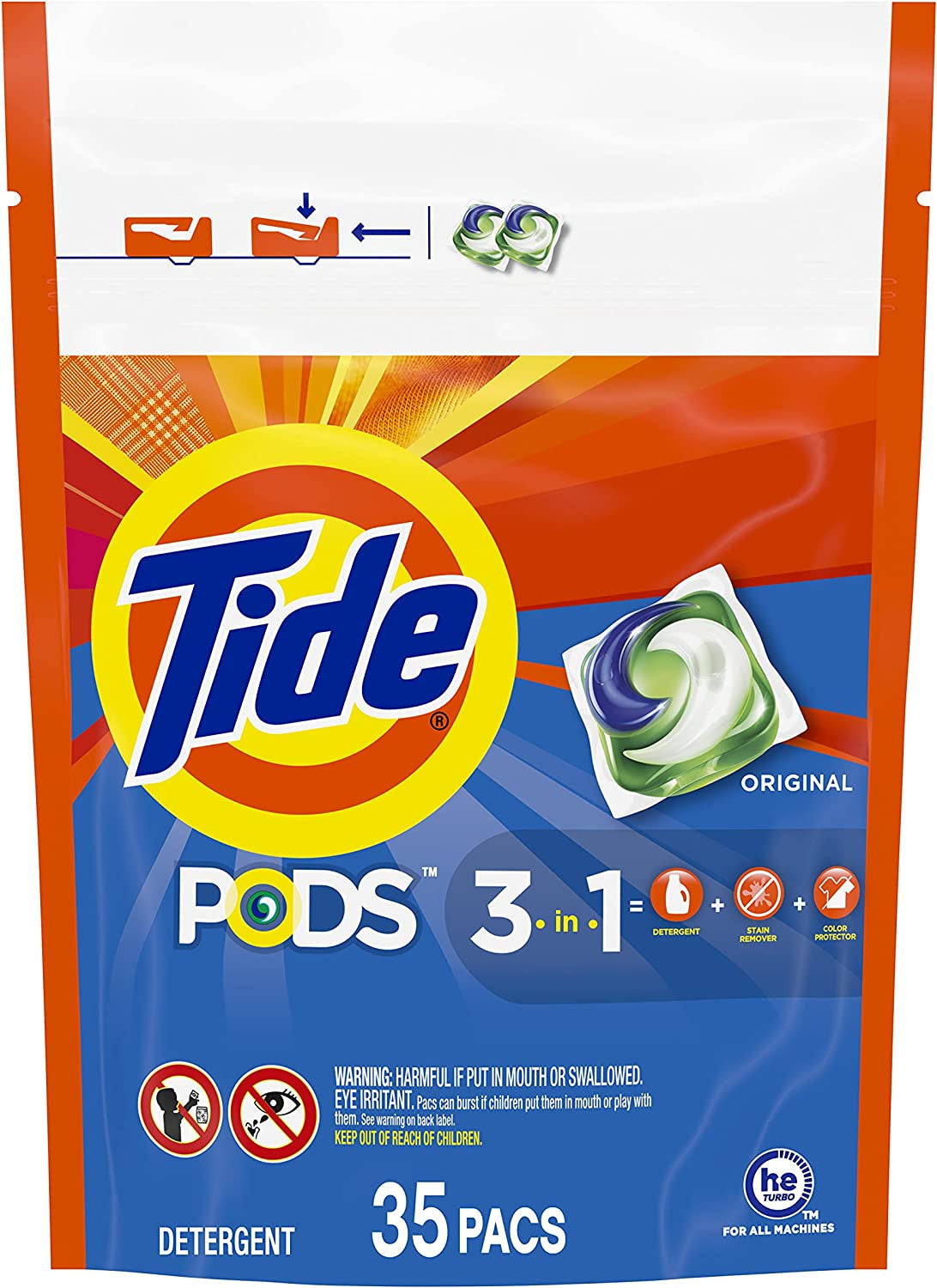 PODS Laundry Detergent Soap Pods, Original, 35 Count