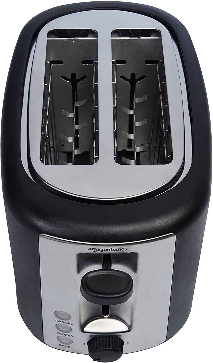 2 Slice, Extra-Wide Slot Toaster with 6 Shade Settings, Black & Silver