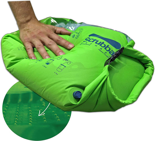 Portable Wash Bag – Foldable Hand Washing Machine for Hotel and Travel – Light and Small Eco-Friendly Camping Laundry Bag for Washing Clothes Anywhere Green Green 6.3" X 2.4" X 2.4"