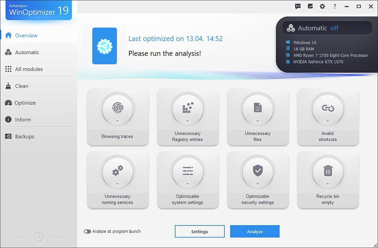 Winoptimizer 19 - 10 USER - Superior Performance, Stability and Privacy - Compatible with Windows 11, 10, 8.1, 8, 7