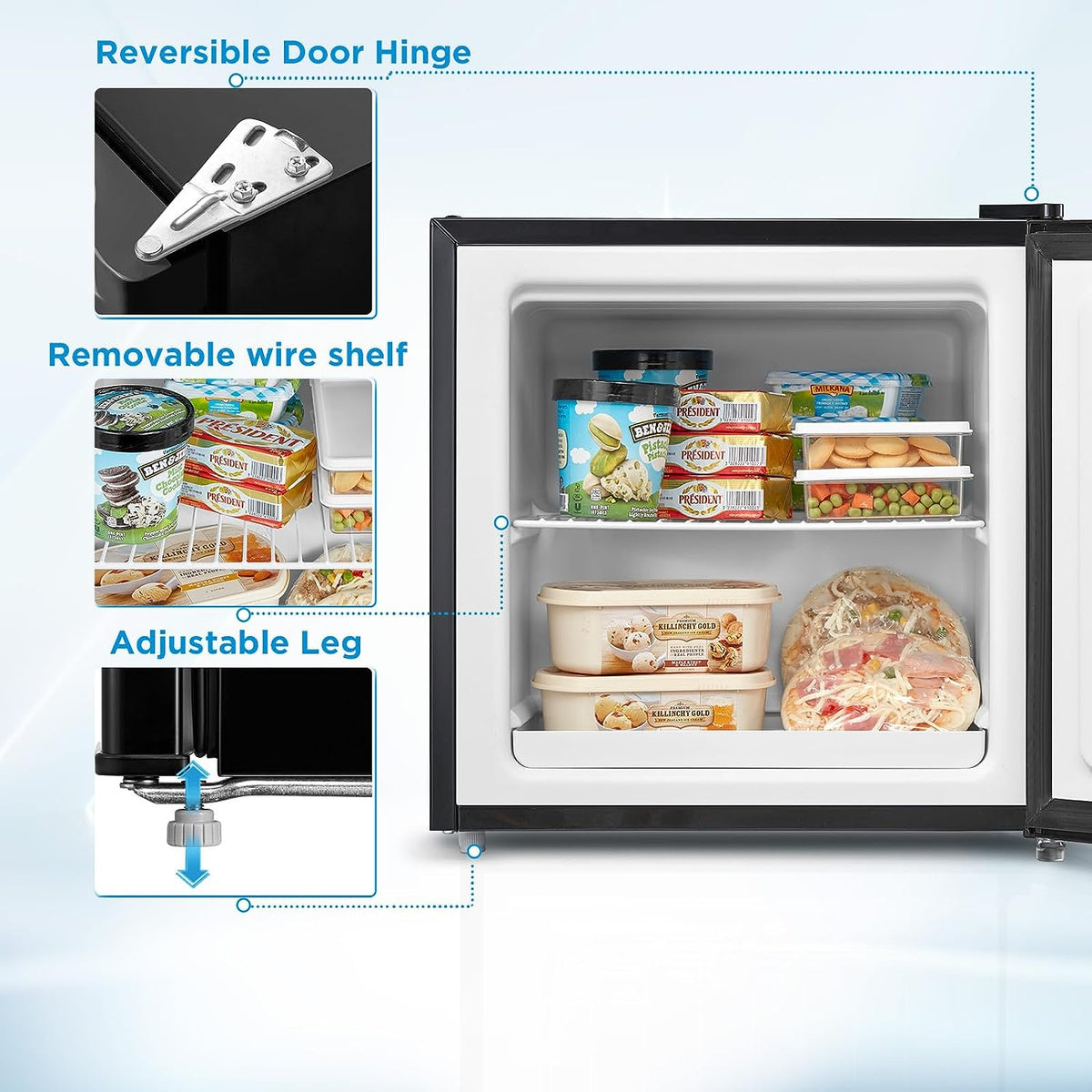 MRU01M3ABB Freezer, 1.1 Cu.Ft, Black, 30 Pounds
