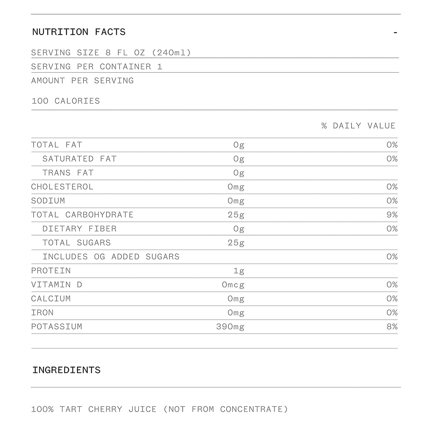 PURE Tart Cherry Juice - 100% Pure Tart Cherry Juice, No Sugar Added - Pro Athlete Post Workout Recovery - Fight Inflammation and Support Muscle Recovery - 8 Ounce (Pack of 24)