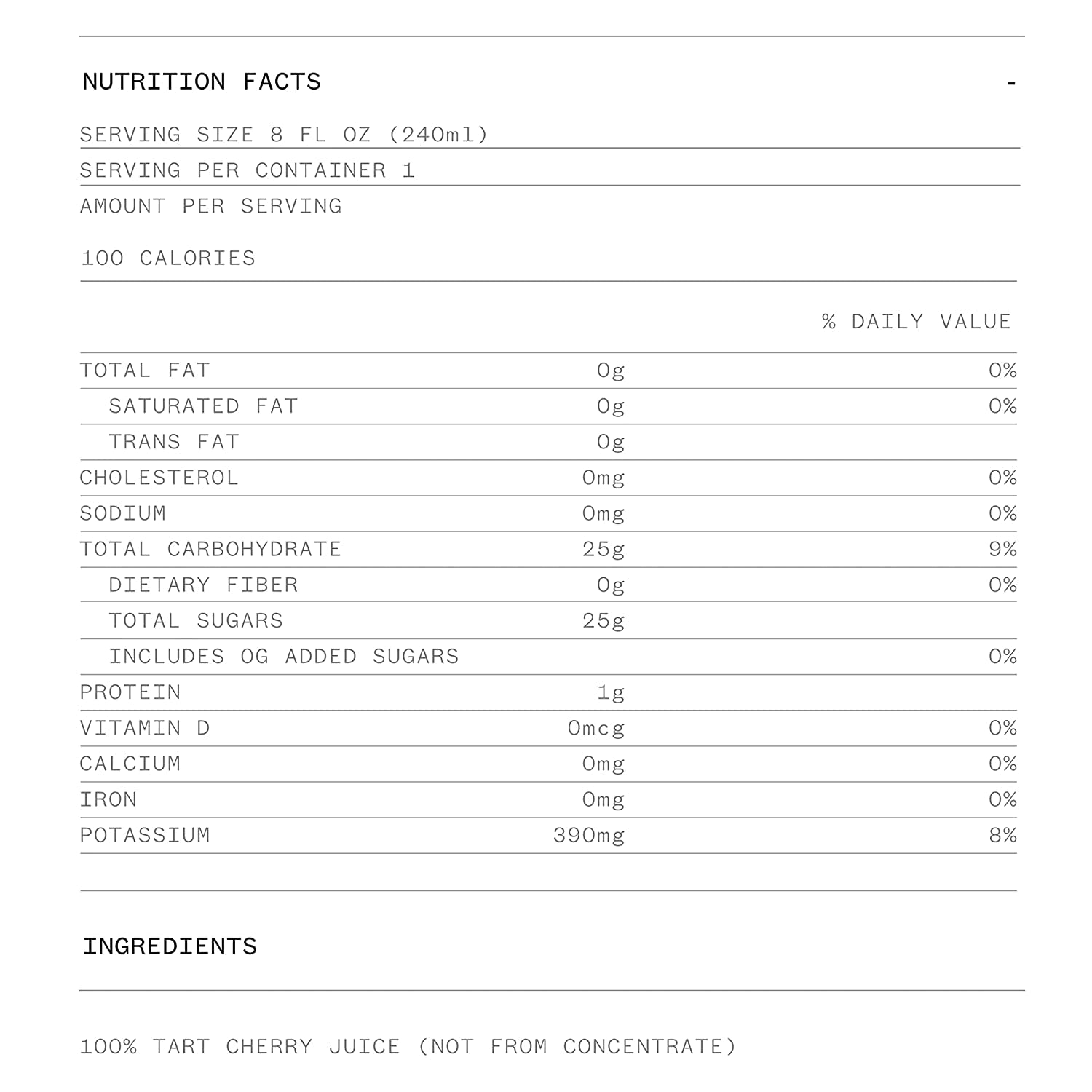 PURE Tart Cherry Juice - 100% Pure Tart Cherry Juice, No Sugar Added - Pro Athlete Post Workout Recovery - Fight Inflammation and Support Muscle Recovery - 8 Ounce (Pack of 24)