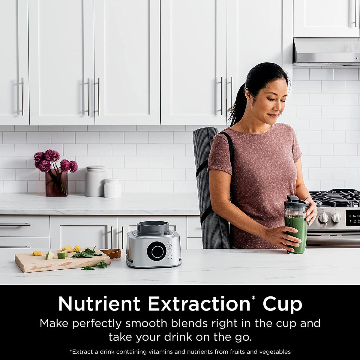 Ninja SS401 Foodi Power Blender Ultimate System with 72 Oz Blending & Food Processing Pitcher, XL Smoothie Bowl Maker and Nutrient Extractor* & 7 Functions, Silver