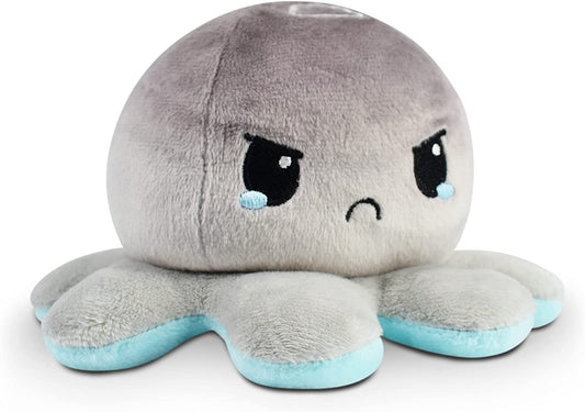 - the Original Reversible Octopus Plushie - Snowflake + Cloud - Cute Sensory Fidget Stuffed Animals That Show Your Mood