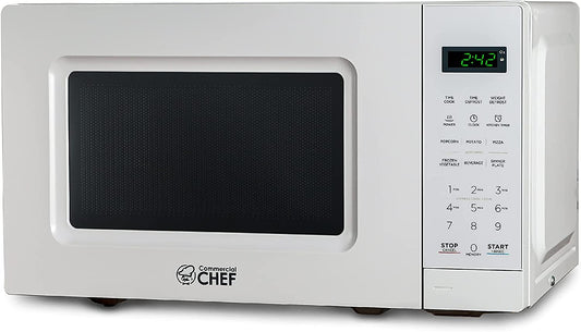 Small Microwave 0.7 Cu. Ft. Countertop Microwave with Digital Display, White Microwave with 10 Power Levels, Outstanding Portable Microwave with Convenient Push Button