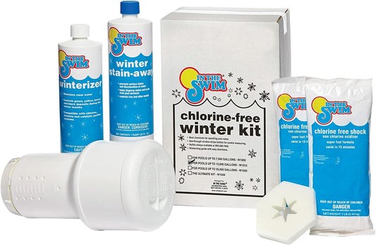 Pool Closing Kit - Winterizing Chemicals for above Ground and In-Ground Pools - up to 15,000 Gallons White