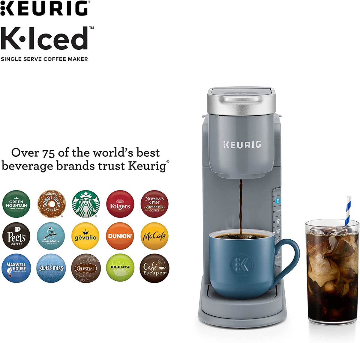 K-Iced Single Serve Coffee Maker, Gray