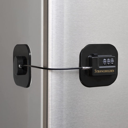 Refrigerator Lock Combination, Child Proof Fridge Lock Combo, Freezer Lock Child Proof - Take Care of Your Family with Fridge Locks for Kids by  - No Keys Needed (Black & Square)