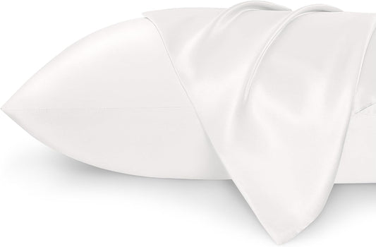 Satin Pillowcase for Hair and Skin Queen - Ivory Silky Pillowcase 2 Pack 20X30 Inches - Satin Pillow Cases Set of 2 with Envelope Closure, Similar to Silk Pillow Cases, Gifts for Women Men