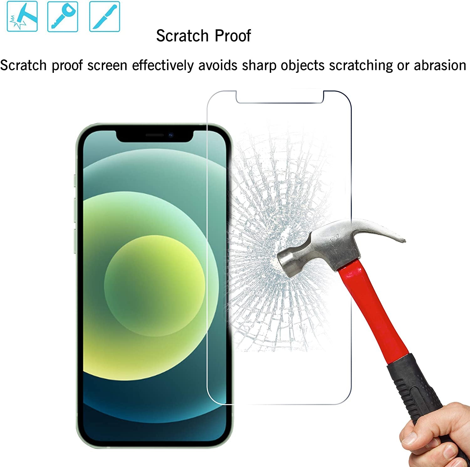 2 Pack Screen Protector for Iphone 12 Mini [5.4 Inch] with 2 Pack Tempered Glass Camera Lens Protector,Tempered Glass Film,[9H Hardness]-Hd