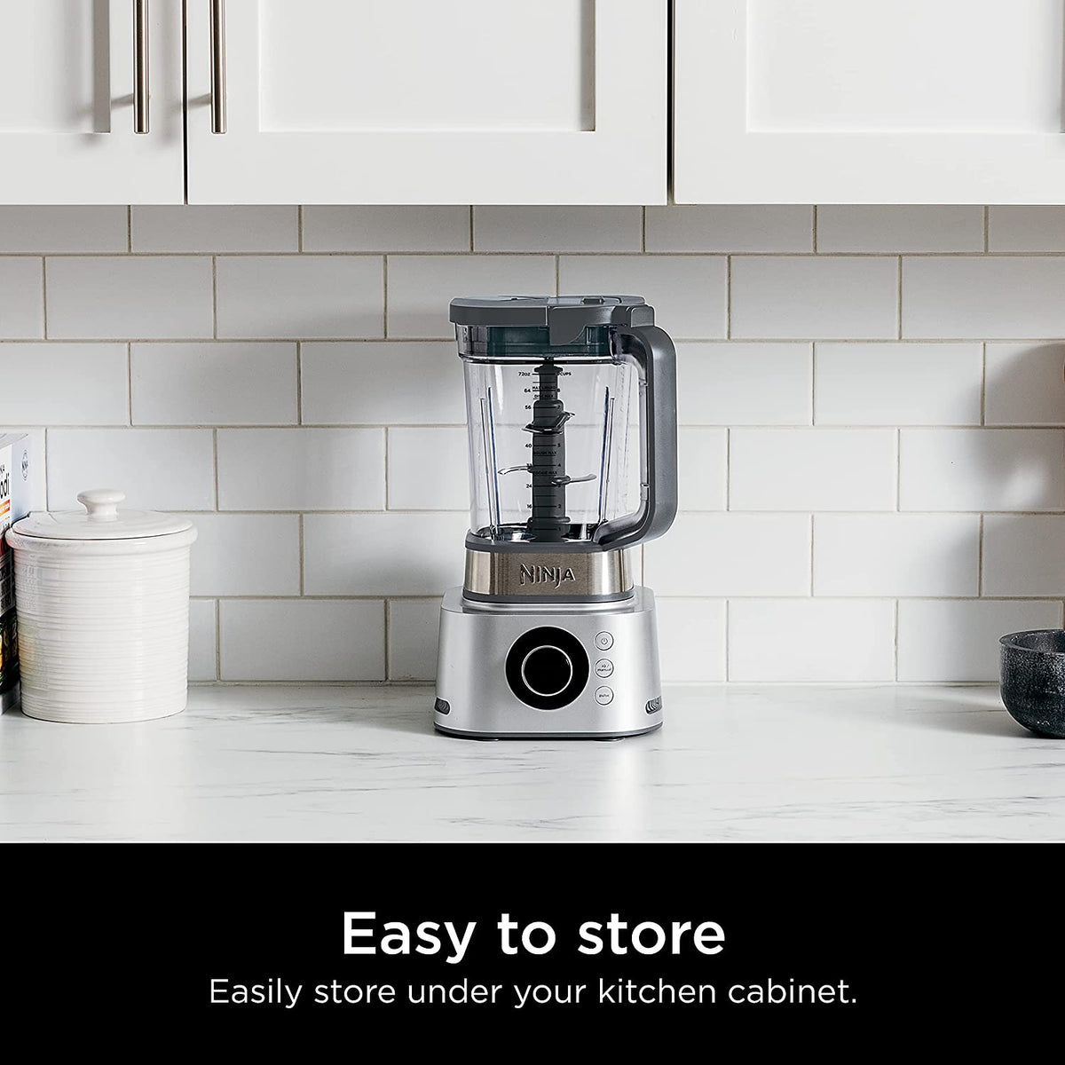 Ninja SS401 Foodi Power Blender Ultimate System with 72 Oz Blending & Food Processing Pitcher, XL Smoothie Bowl Maker and Nutrient Extractor* & 7 Functions, Silver