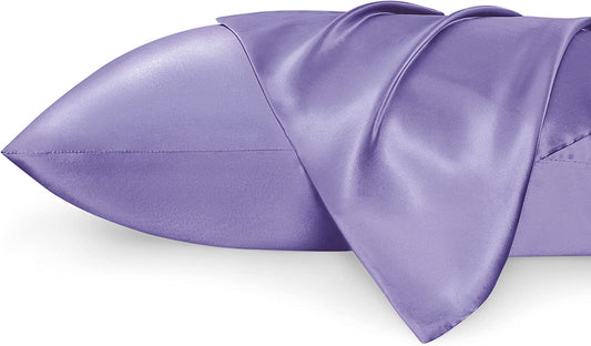 Satin Pillowcase for Hair and Skin Queen - Lilac Silky Pillowcase 2 Pack 20X30 Inches - Satin Pillow Cases Set of 2 with Envelope Closure, Similar to Silk Pillow Cases, Gifts for Women Men