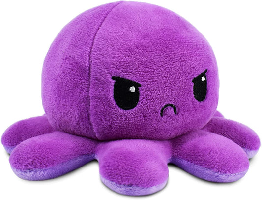 - the Original Reversible Octopus Plushie - Dark Purple + Light Purple - Cute Sensory Fidget Stuffed Animals That Show Your Mood
