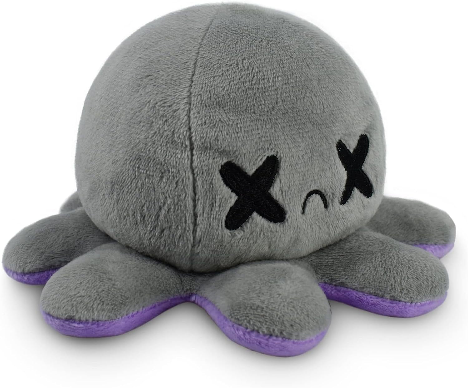 - the Original Reversible Octopus Plushie - Happy Purple + Dead Gray - Cute Sensory Fidget Stuffed Animals That Show Your Mood