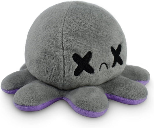 - the Original Reversible Octopus Plushie - Happy Purple + Dead Gray - Cute Sensory Fidget Stuffed Animals That Show Your Mood