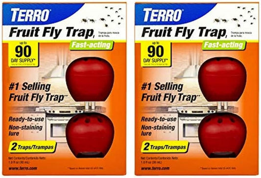 T2503SR Ready-To-Use Indoor Fruit Fly Killer and Trap with Built in Window - 4 Traps + 180 Day Lure Supply