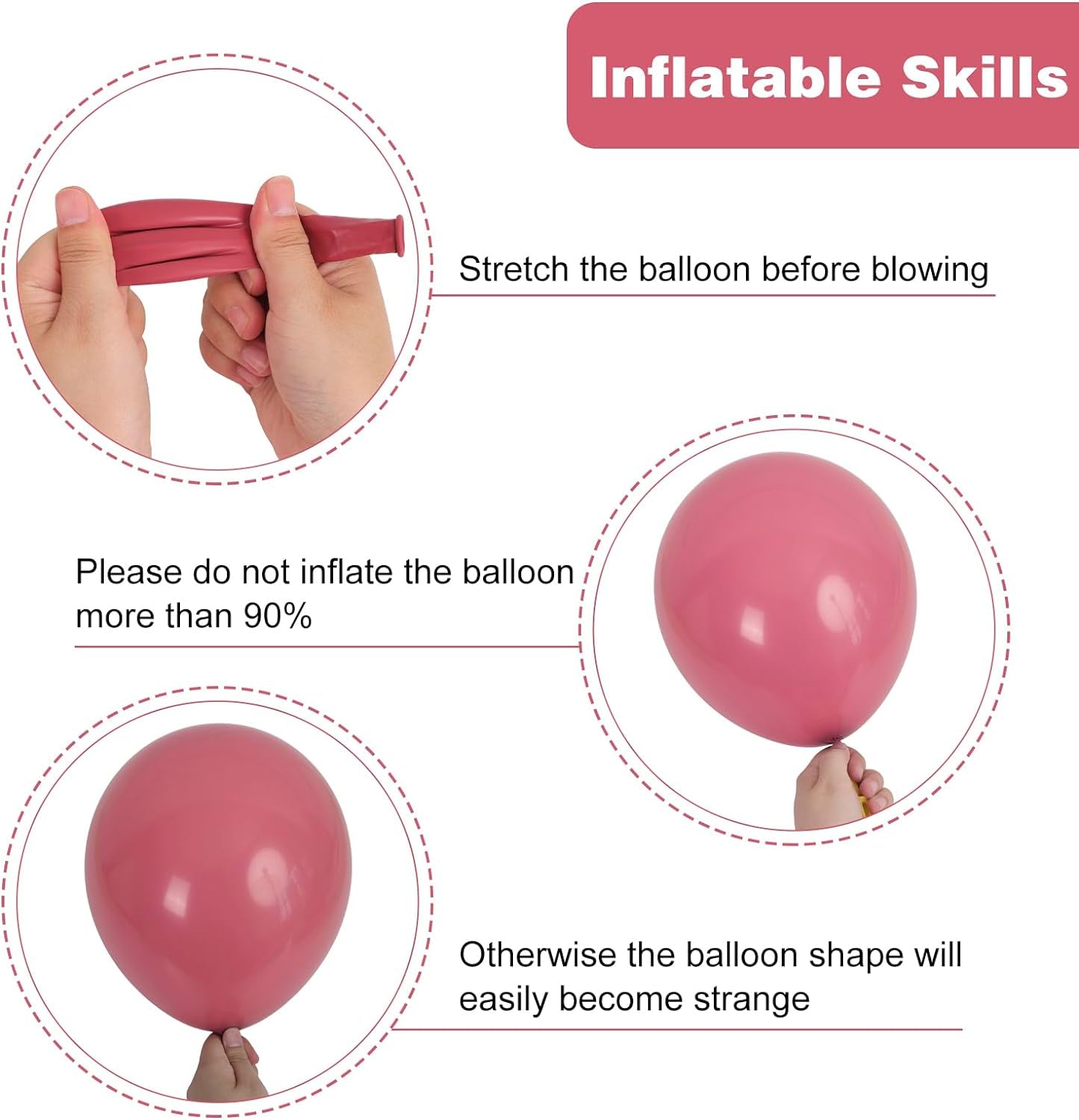 129Pcs Retro Hot Pink Balloons Latex Balloons Different Sizes 18 12 10 5 Inch Party Balloon Kit for Valentine'S Day Birthday Baby Shower Wedding Princess Theme Party Decoration
